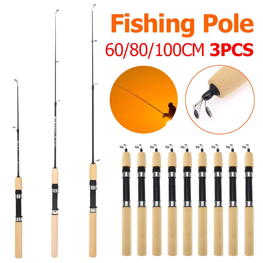 

60/80/100 см телескопическая удочка 3 шт. ультра-короткая зимняя удочка легкая выдвижная удочка аксессуары для рыбалки