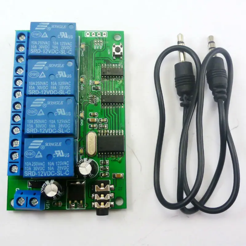 

AD22B04 DC 12V 4ch DTMF Tone Decoder Relay Switch Module for Smart Home LED Motor Control