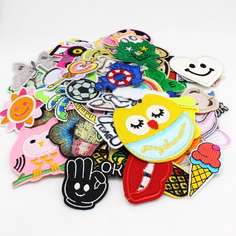 10/20 teile/los Zufall Mixed Patch Set Eisen Nähen Auf Patches Cartoon Nette Bestickt Applique Patches Für Kleidung Patch aufkleber