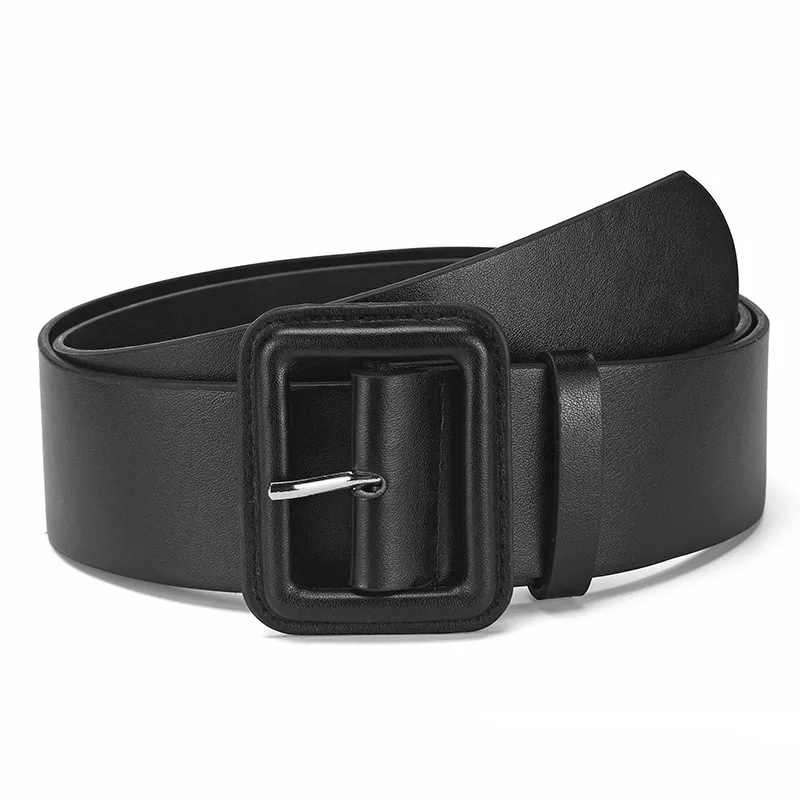 Modischer Vintage Damen-Breitgürtel mit Quadratschnalle, Dekorativer Gürtel in Bonbonfarben, Lässiges Accessoire für Hosen und Jeans – Detail 3