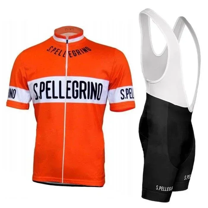 S.PELLEGRINO TEAM Retro Classic Cycling Jerseys Set Racing Bicycle Summer Short Sleeve Clothing Kit Maillot Ropa Ciclismo