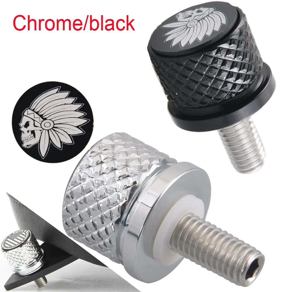 Image of Motorrad zubehör 8mm schwarz Schnell sitz freigabe Schädels ch raube Schraube für indische Scout Edelstahl Rändel Kotflügel Sitz schraube Schraube
