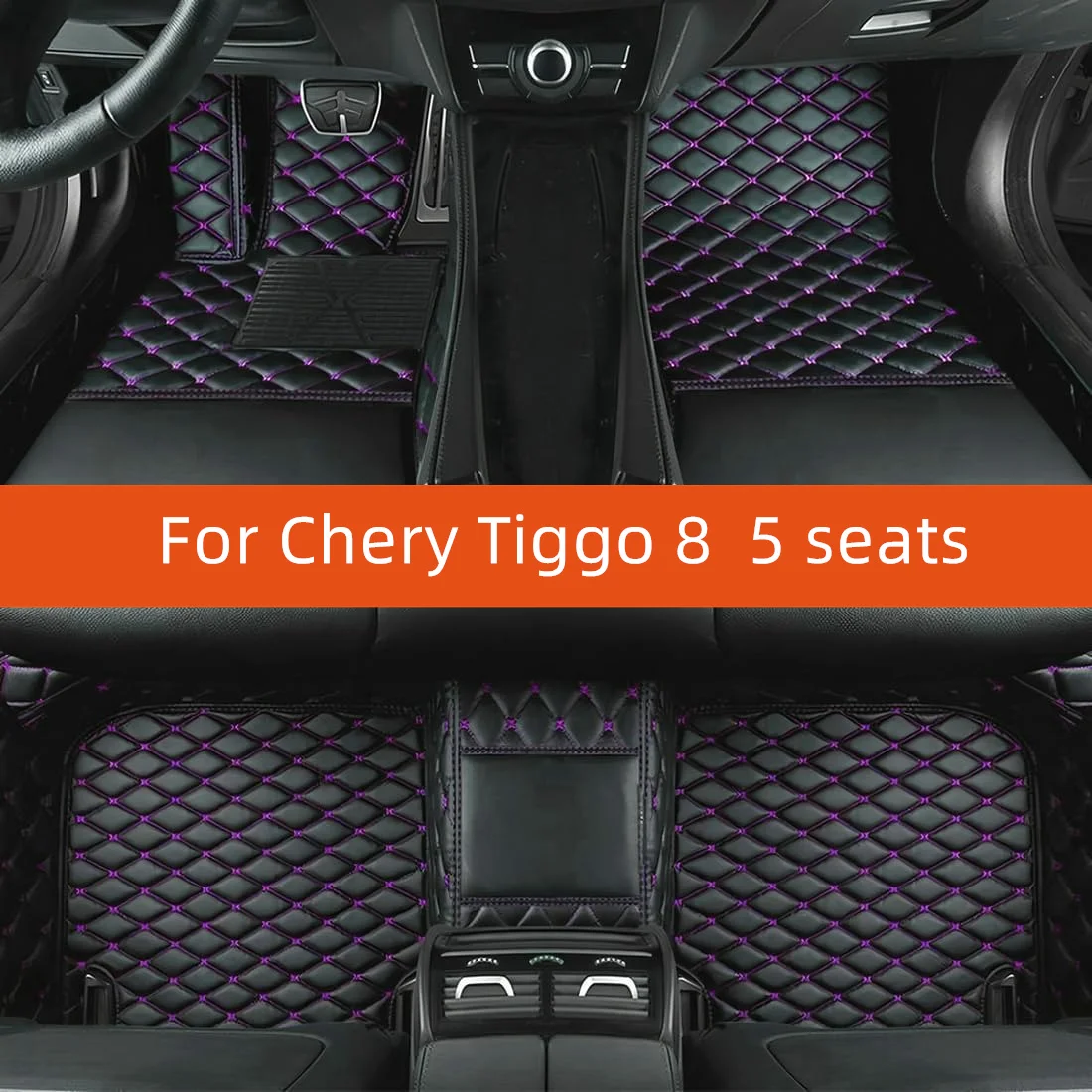 

Custom Leather Car Floor Mat For Chery Tiggo 8 5 seats 2018 2019 2020 2021 2022 Car Mat Interior Accessories