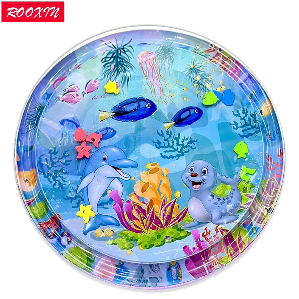 ROOXIN Baby Water Play Mat Inflatable Cushion PVC Infant Toddler Water Pad For Kids Outdoor Summer Playing Water Mat Water Toys