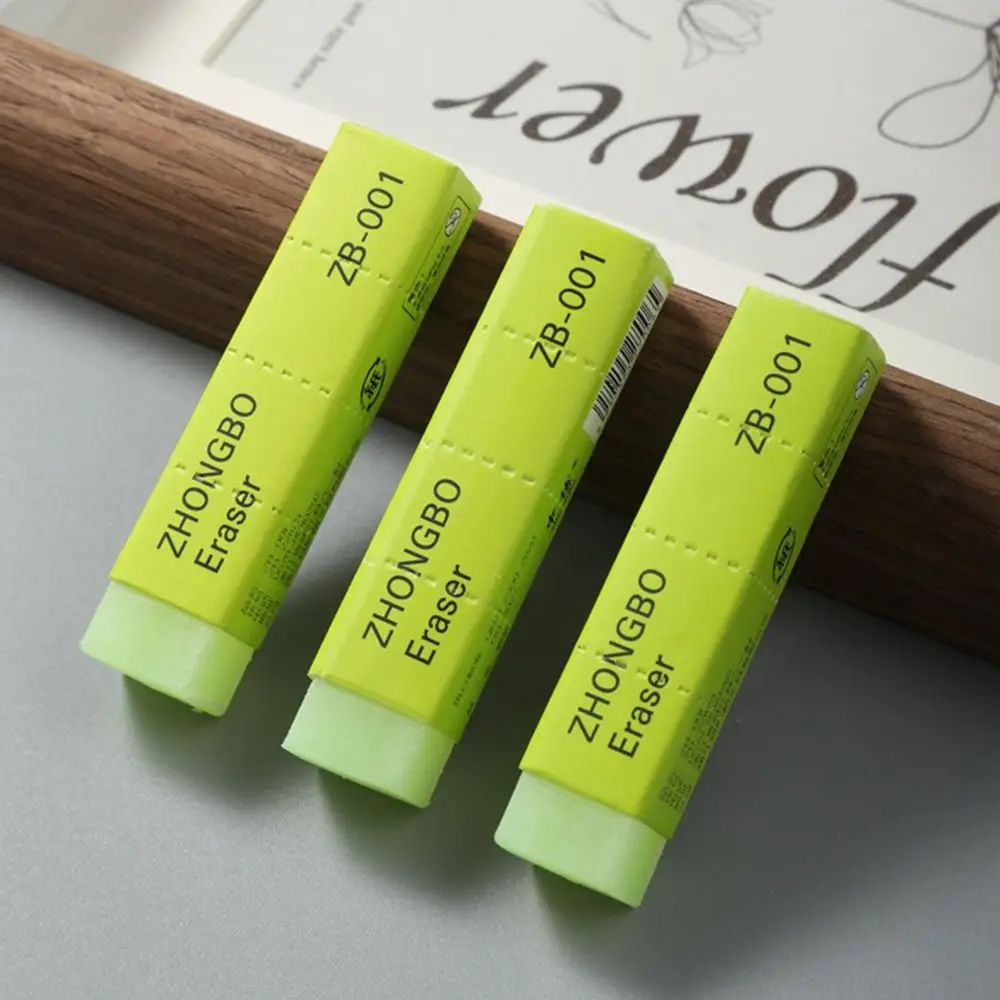 4pcs Less Rubber Debris Jelly Pencil Erasers Good Flexibility Writing Drawing Pencil Wiping Eraser Handwriting Green Stationery