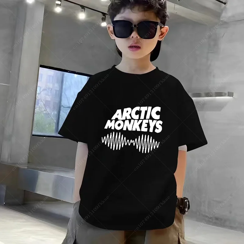 Arctic Monkeys Boys Girls T Shirt Funny Tees Short Sleeve Round Neck T-Shirt 100%Cotton Graphic Printed Tops Unisex Teenager Tee