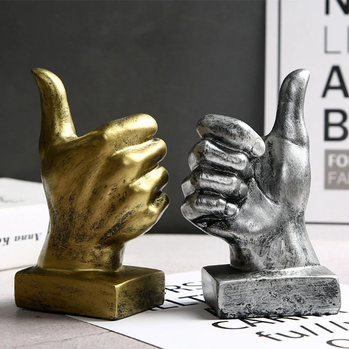 

Resin Hand Gesture Statue, Ok Gesture, Modern Desktop Statue, Art Ornament Sculpture for Office Cabinet Shelf Home Decoration