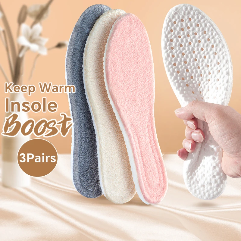 

3 Pairs Soft Thermal Insoles for Feet Warm Memory Foam Arch Support Insoles for Women Winter Sports Shoes Self Heated Shoe Pads