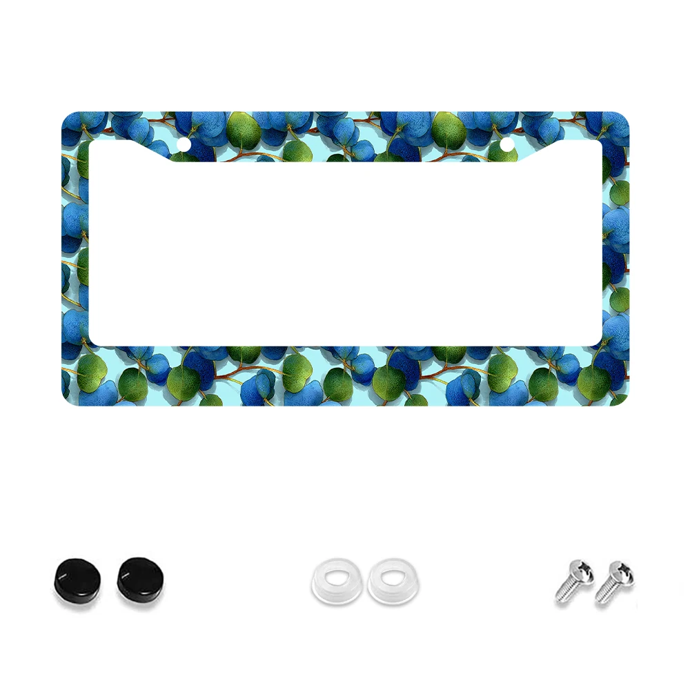 

1 шт. рамка номерного знака с 2 отверстиями и рисунком черники, алюминиевый материал, 6x12 дюймов с комплектом винтов, ретро-новинка, украшение автомобиля G