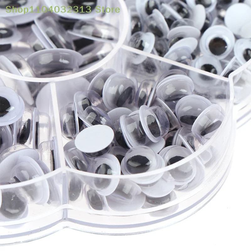 petite700PCS Mixed 4/5/6/7/8/10/12mm Dolls Googly Wiggly Eyes DIY Scrapbook Self-adhesive Moving Eyes For Toys Accessories