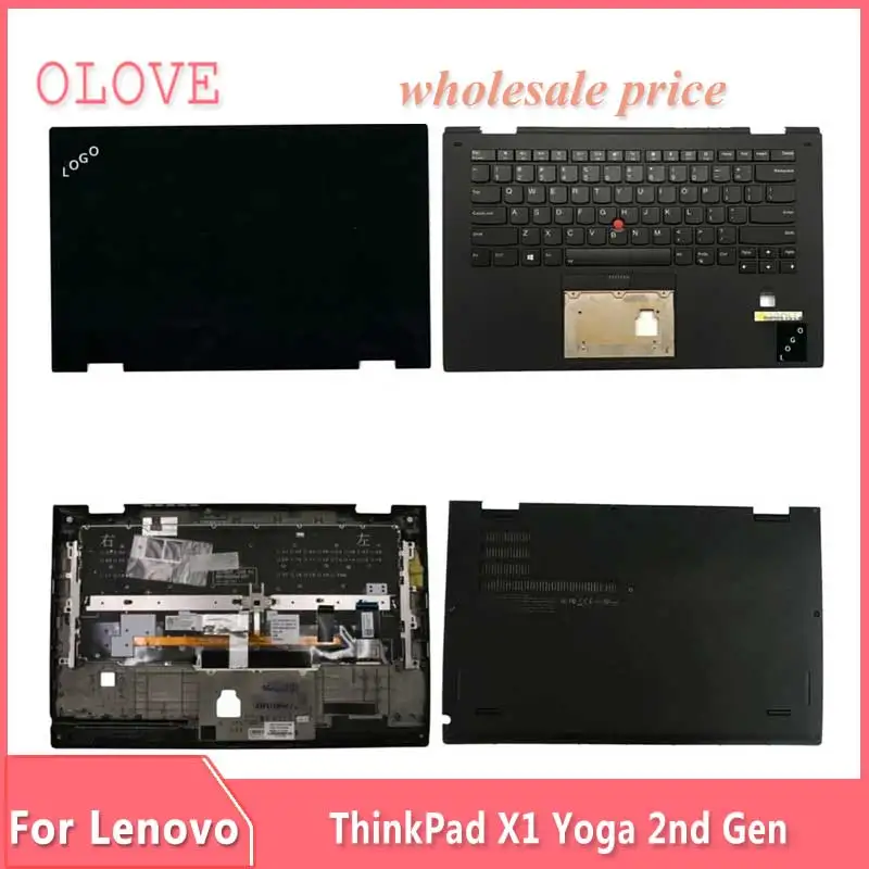 

Новинка, оригинальная задняя крышка для ноутбука Lenovo ThinkPad X1 Yoga 2-го поколения, передняя панель, верхняя Подставка для рук, Нижняя крышка, петли для клавиатуры