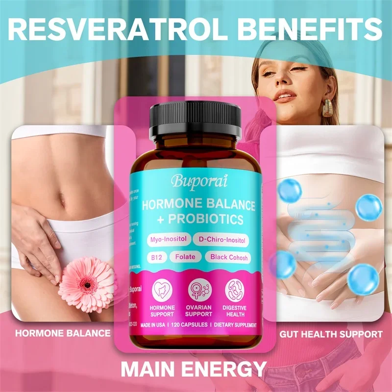 Equilibrio ormonale + probiotici: allevia l'affaticamento, gli altalene umane, supporta PMS, PMDD, migliorare la digestione e il metabolismo, la gestione del peso