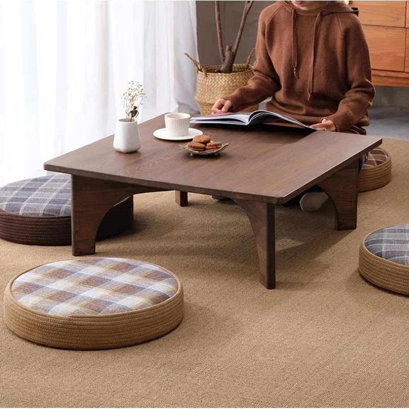 Japanese Style Cushion Living Room Balcony Zen Meditation Mat Circular Prayer Position Mat Breathable Cotton Linen Woven Cushion