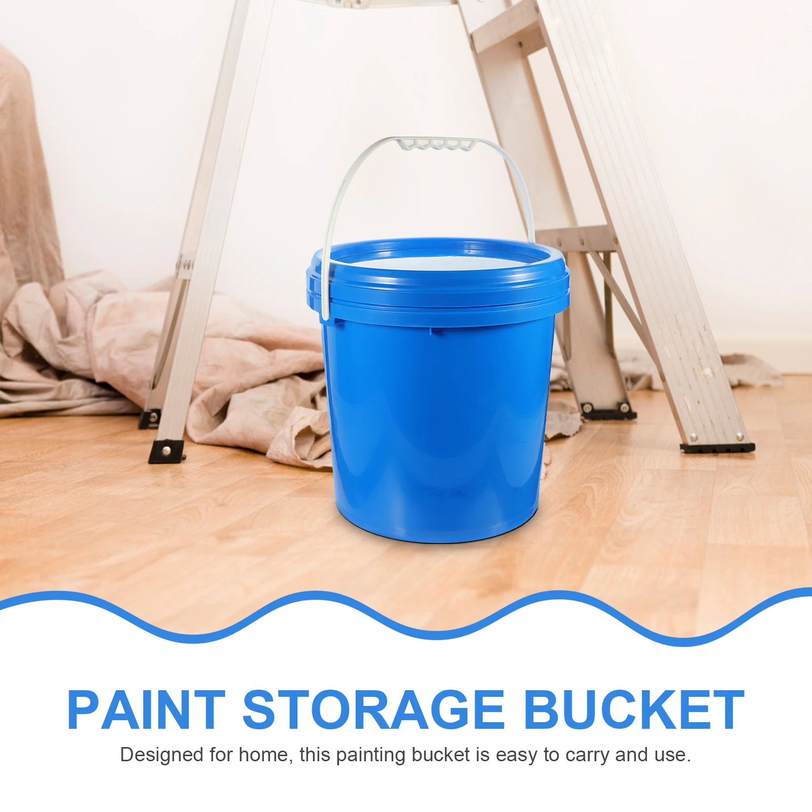 

White ABS Paint Bucket 2.2 Gallons 10L Round Container with Lid Empty Reusable Food Grade HDPE Strong Durable Storage Painting