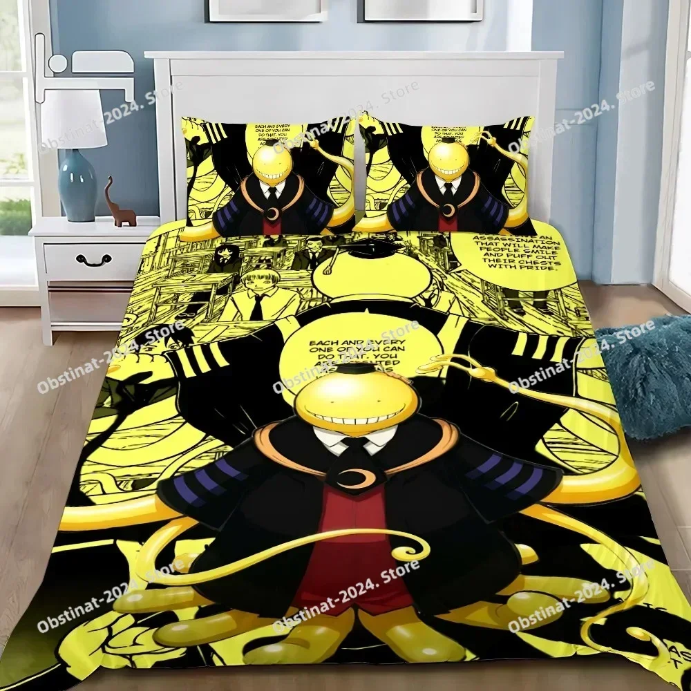 Anime Assassination ClassroomS Bedding Set Printed single Comforter Quilt Duvet Cover Pillow Case 3 Pieces Sets Kids Adult Size