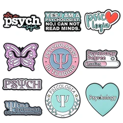 Psychology Collection Enamel Pins Custom Psychologist In Training Brooches Lapel Badge Butterfly Accessories Jewelry Gift