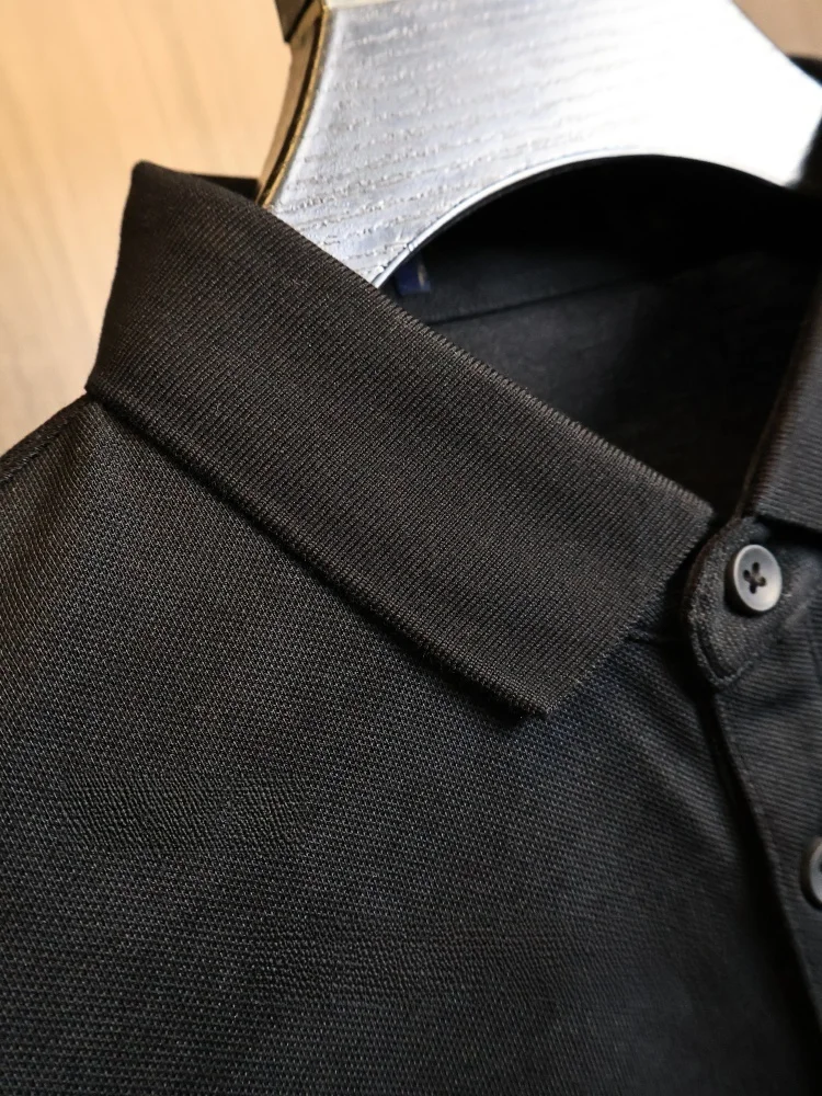Homes Technology Cool Feeling Summer Men's Business Breathable  Shirt Trendy Short Sleeve Turn-down Collar Fashionable Co...