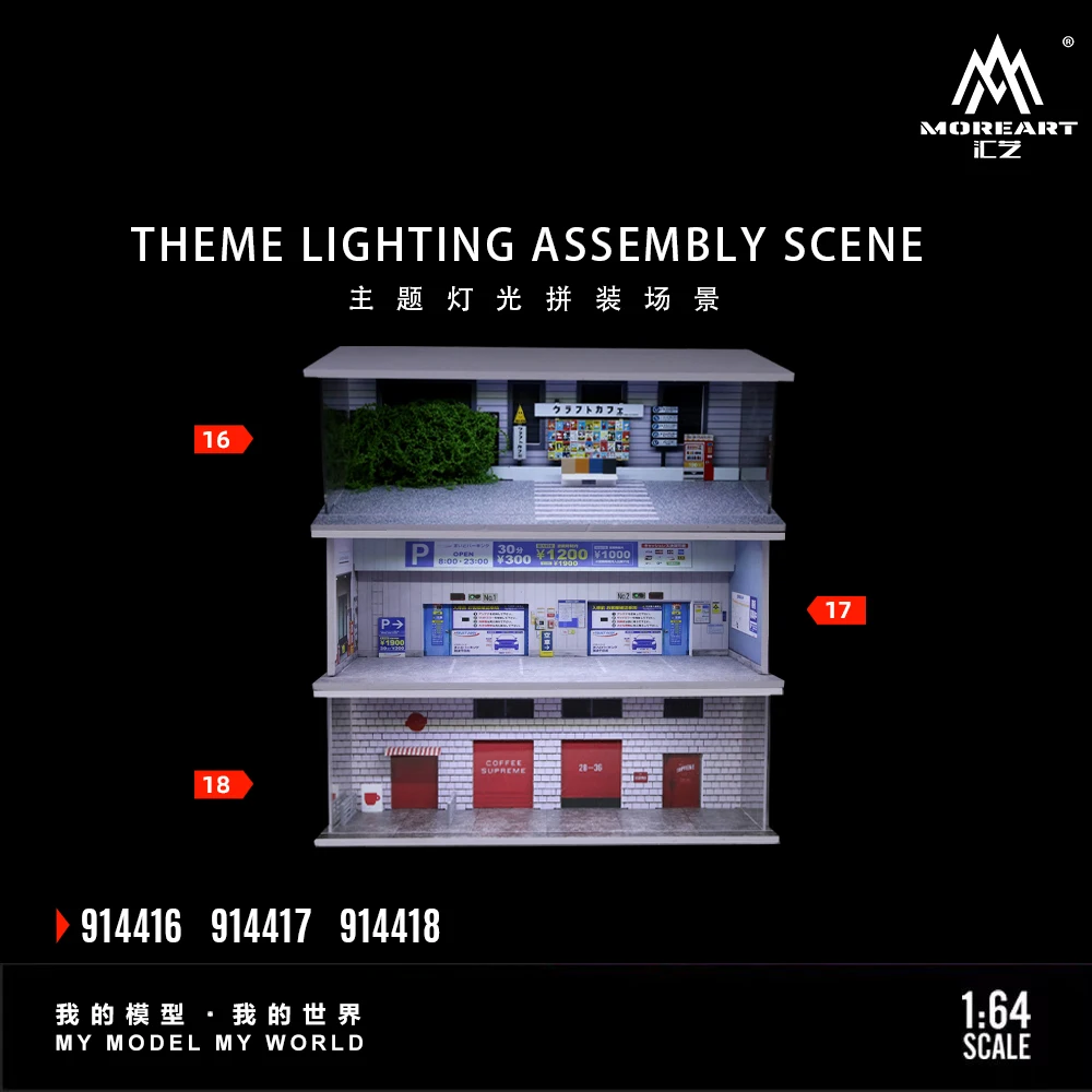 

More Art 1:64 Scene model For Assembling Theme ,Lighting Parking Lot Diorama For Display&Collection&Gift