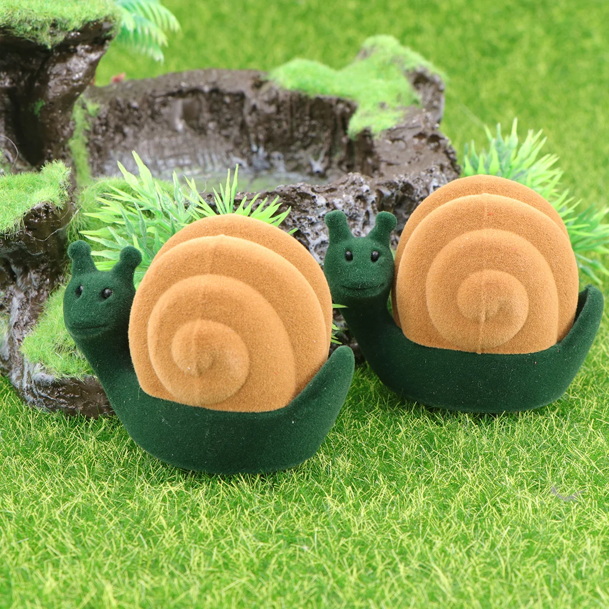 

2Pcs Ring Jewelry Storage Box Snail Shape Elegant Compact Organizer for Earrings Rings Necklace Gift Packaging