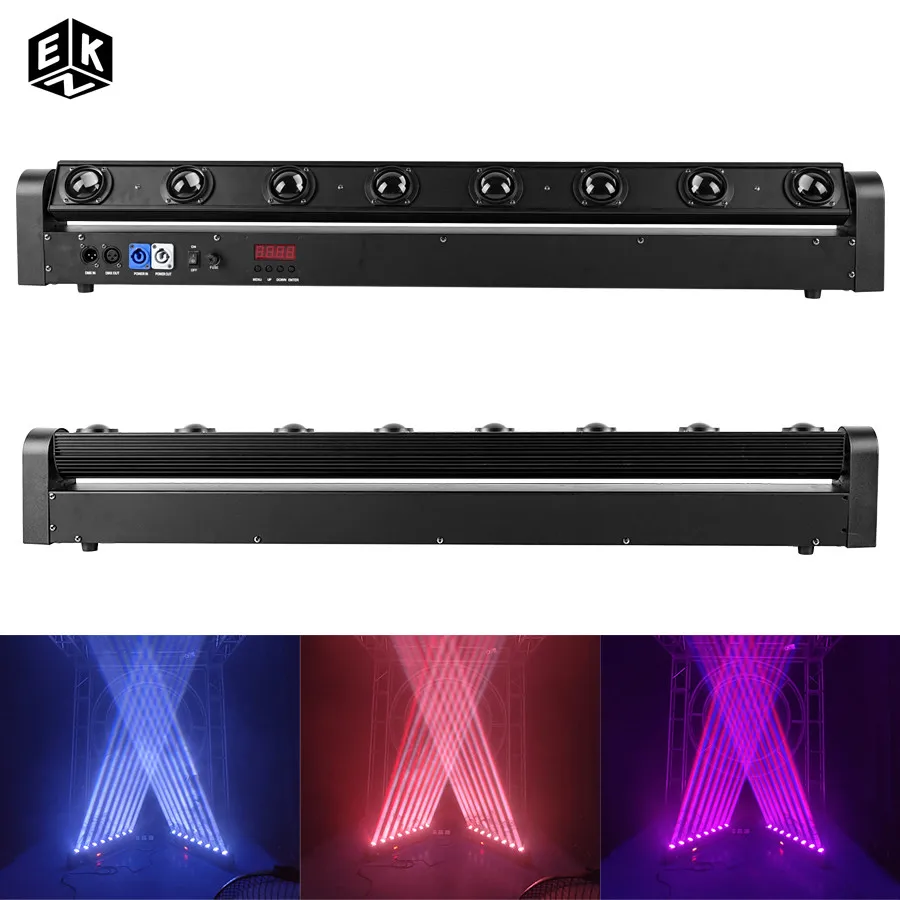 LED Beam 8x12W RGBW Moving Head Lights Fast Delivery DMX512 DJ Disco Party Bar Wedding Church Stage Lighting Spotlight