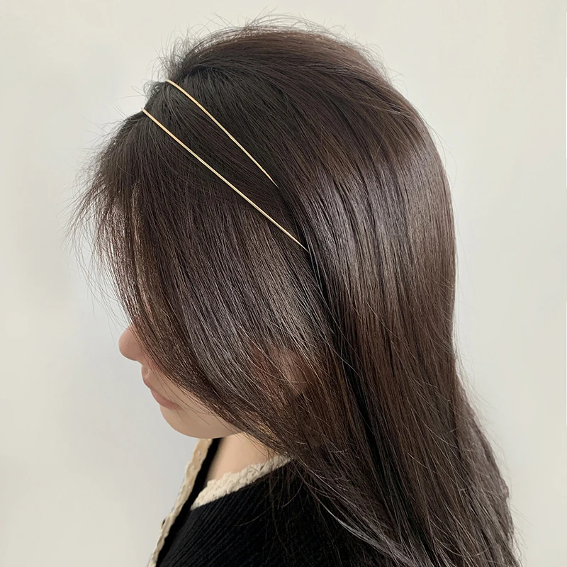 Fashion Double Root Metal Headbands Retro Gold Silver Women Hairbands Simple Headwear Street Head Hoop Headdress Hair Braids