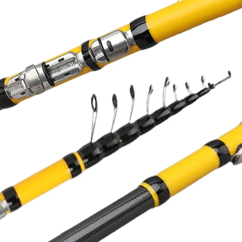 Caña de Pescar Telescópica de Fibra de Carbono Premium con Punta Sensible, 5 Opciones de Color, 4m 5m 6m, Caña de Spinning para Pesca de Carpa en Roca