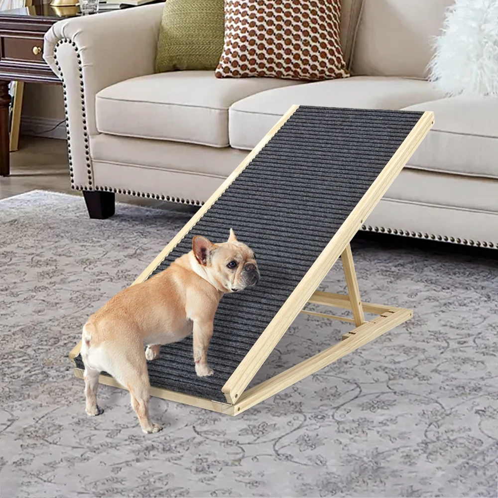 

(UPGRADED) Dog Ramp: Extra Wide, Non-Slip, Adjustable Foldable, Bed/Couch/Car, Holds 80lb