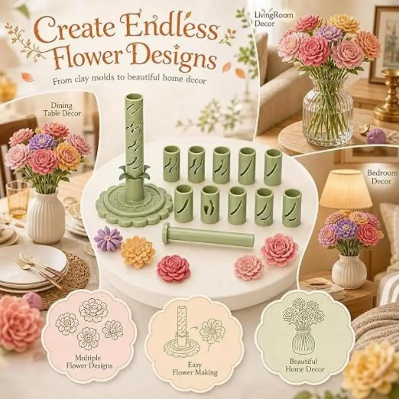 9 Shaping Sleeves Modular Clay Maker DIY Clay Flower Making Tool For Polymer Modeling Clay Handmade