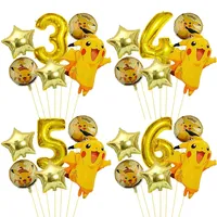 6pcs Pokemon Party Balloons Cartoon Pikachu Foil Balloon Set Baby Shower Birthday Party Decorations Kids Classic Toy Air Gifts