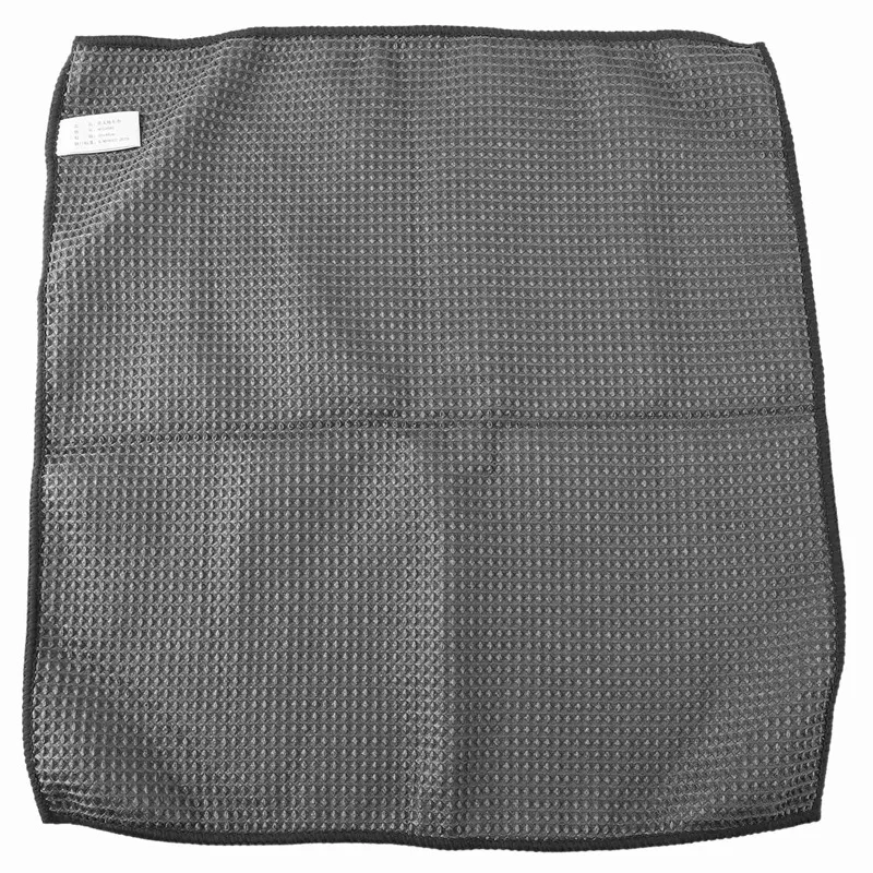 4Pc Car Wash Towel Glass Cleaning Water Drying Microfiber Window Clean Wipe Auto Detailing Waffle Weave Dark Gray