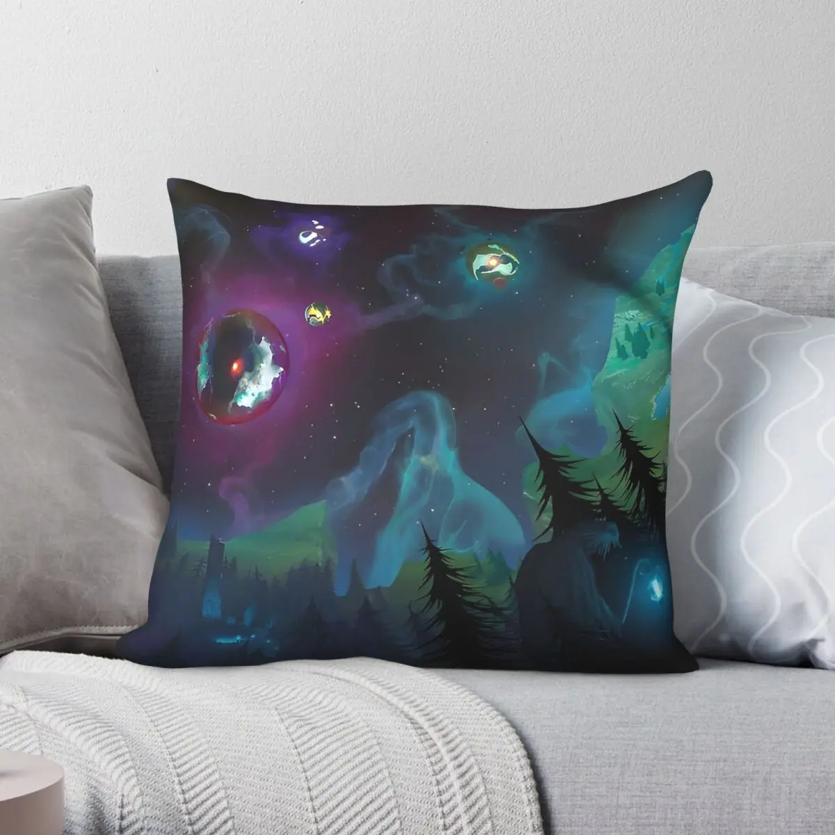 Outer Wilds Science Fiction Square Pillowcase Polyester Linen Velvet Printed Zip Decorative Throw Pillow Case Bed Cushion Cover