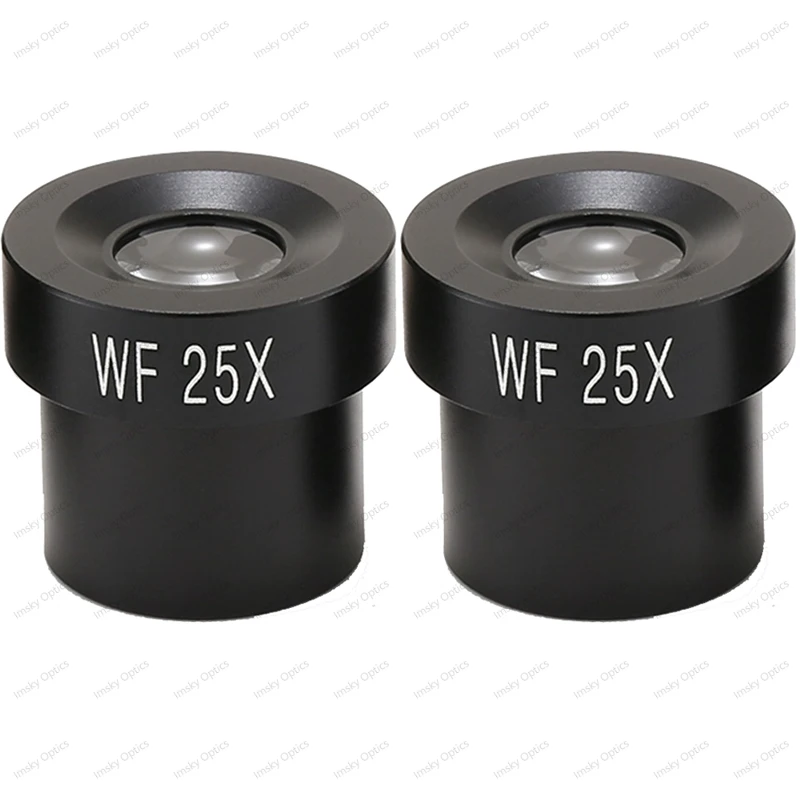 عدسة مجهر WF25X 12 ملم مجال رؤية واسع 23.2 ملم حجم منفذ التثبيت للمجهر البيولوجي