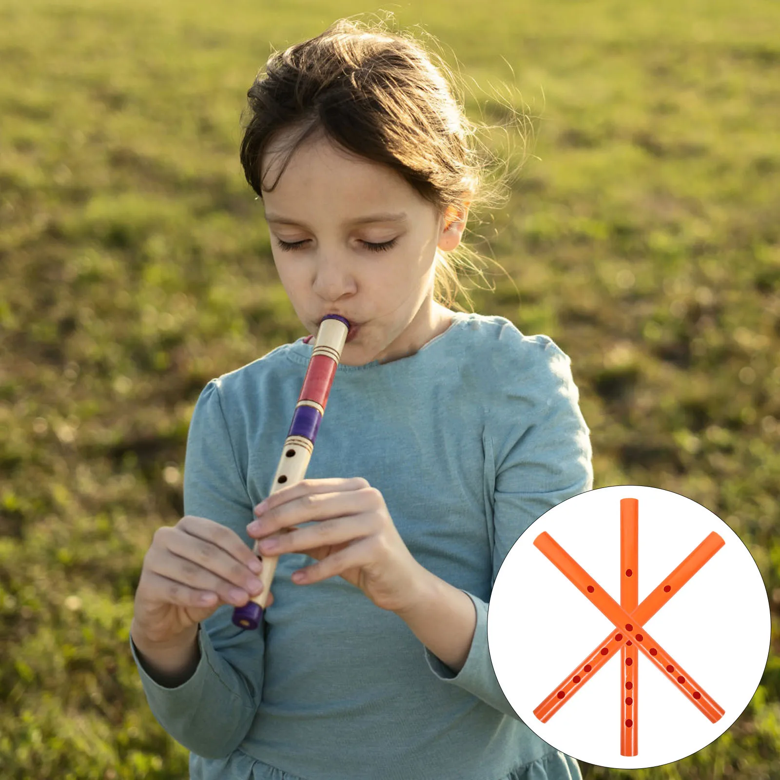 

3Pcs Resin Recorder Instrument 6-Hole Lightweight Music Flute for Beginner Practice Musical Tool Recorder Music Instrument