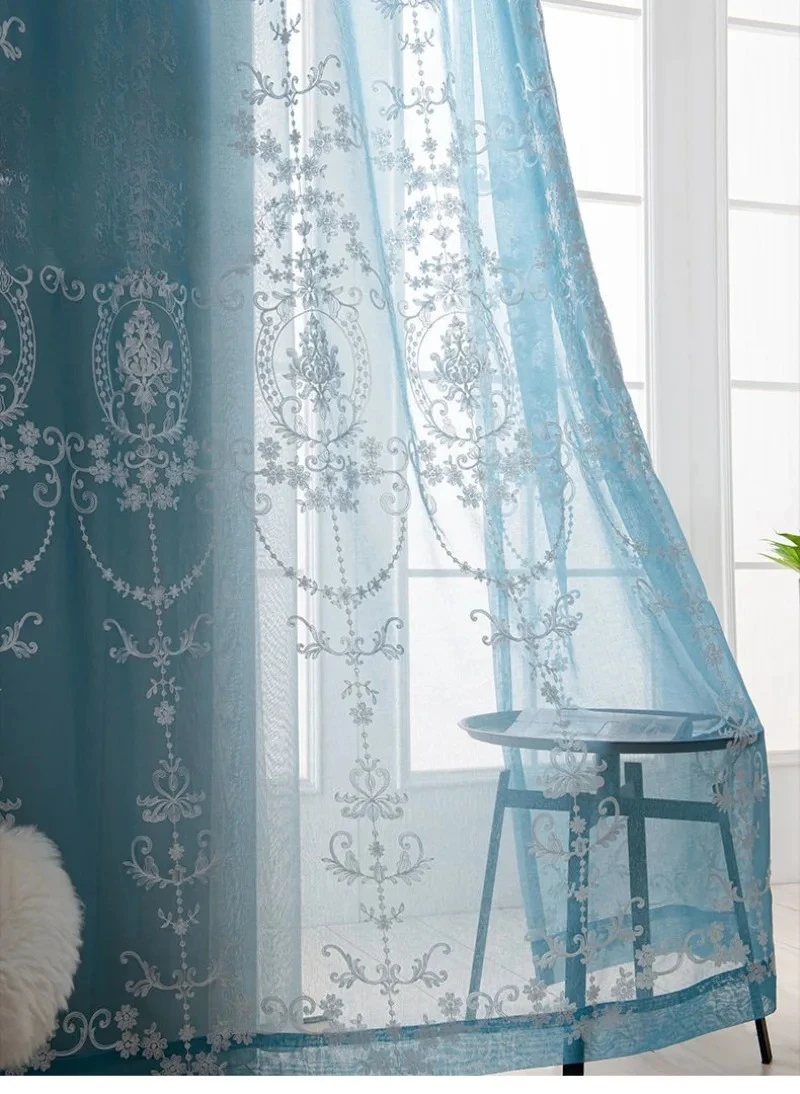 Sun Protection Private White Transparent Blackout Curtains for Bedroom Living Room Heat Insulation Thermal Window Screen Drapes