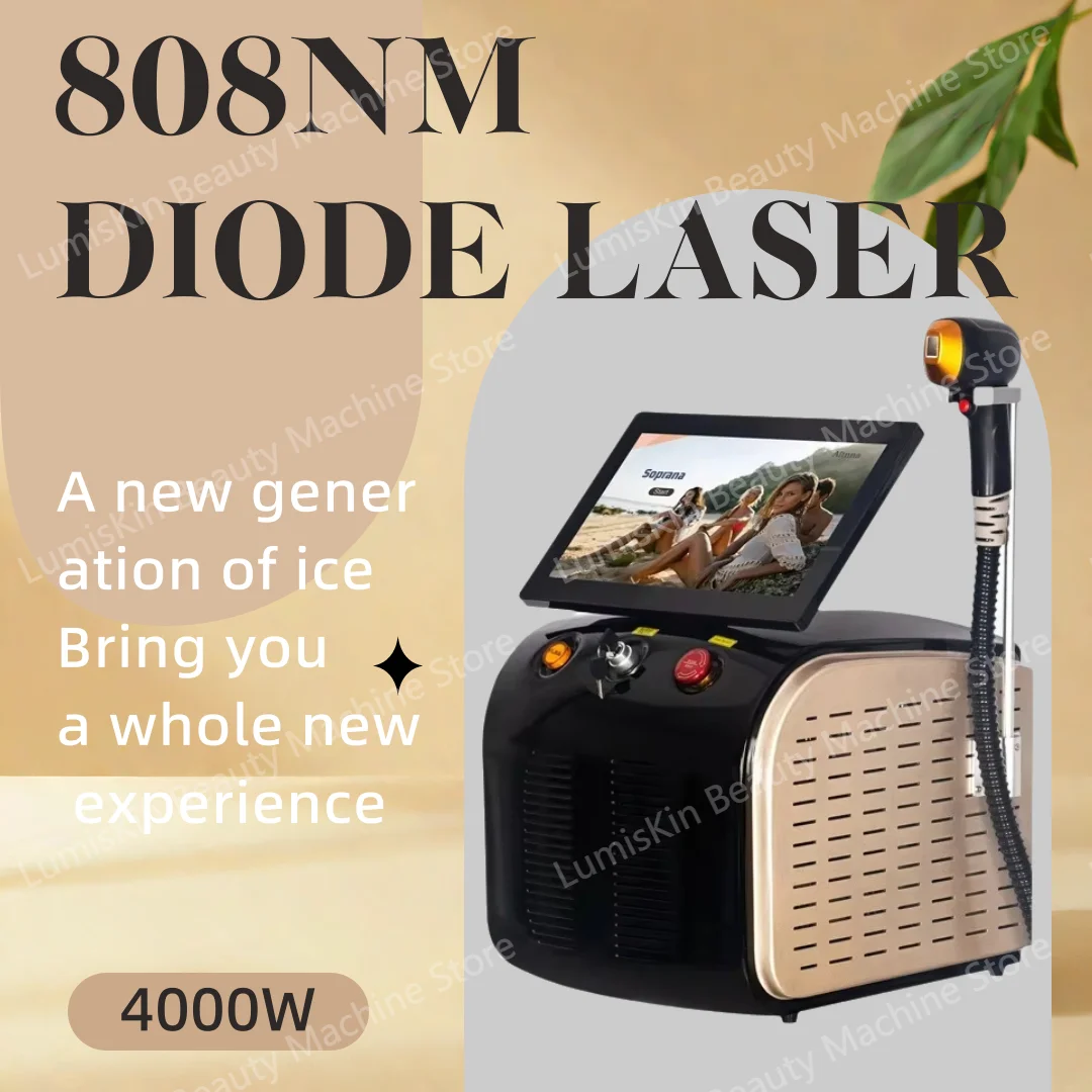 

Высокая мощность сопрано 4000 Вт титановый диодный лазер 808 нм 755 нм 940 нм 1064 нм портативное оборудование для удаления волос салонное использование