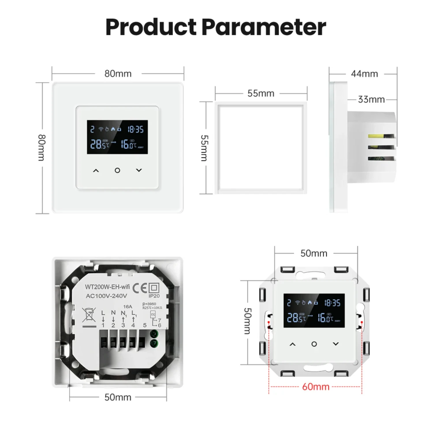 WiFi Smart Thermostat Temperature Controller, Thermostat /Water/Water Gas Heating Works for Alexa