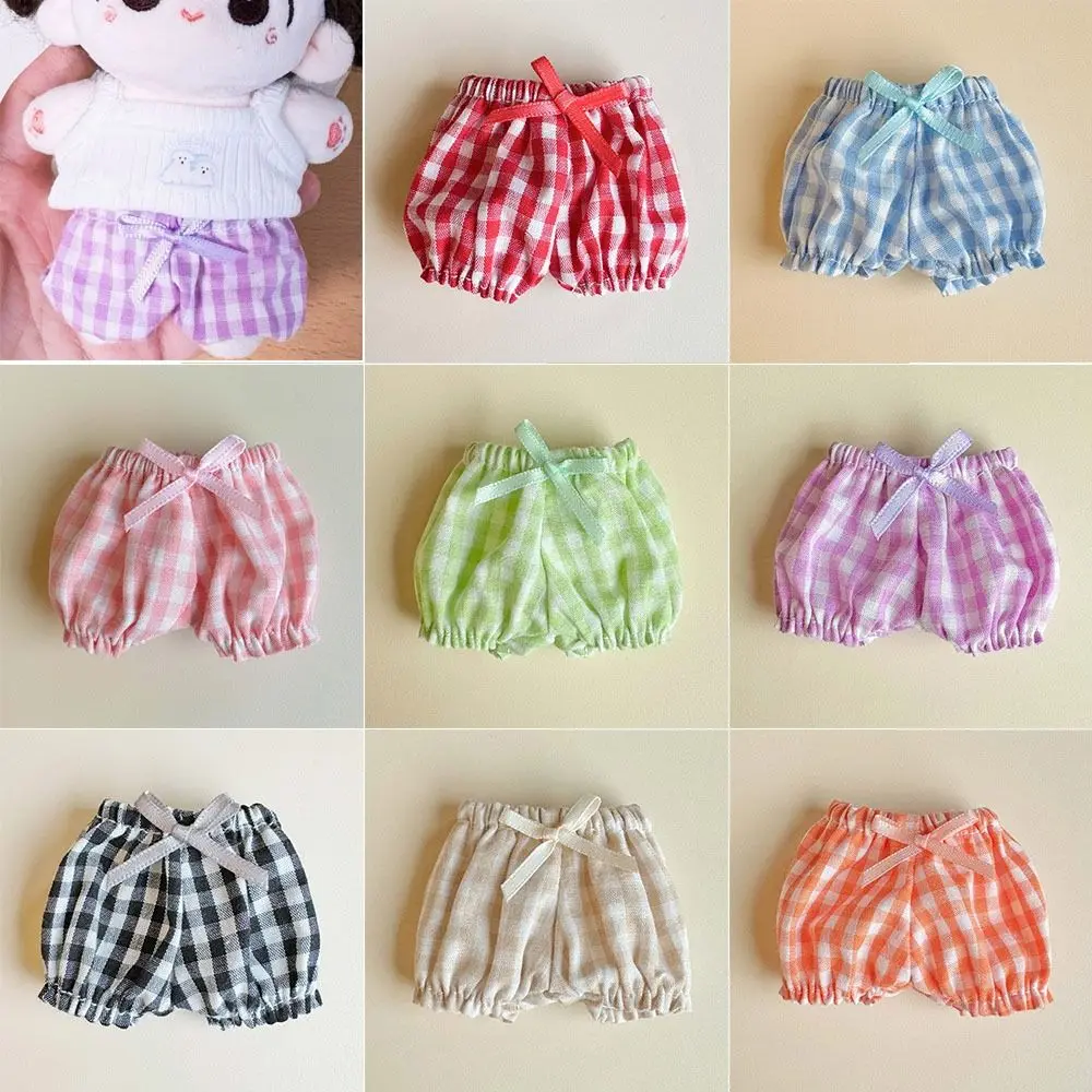 Fashion Cotton Doll Clothes Elastic Plaid Cute Casual Wears Pants Mini Multi-Colors Cotton Doll Trousers for 10~15cm Cotton Doll