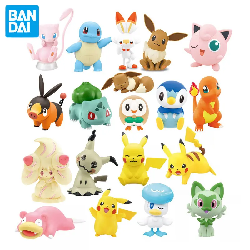 Bandai Pokemon Pikachu Mew Scorbunny Jigglypuff Bulbasaur Tepig Squirtle Sprigatito Alcremie Assembly Model New Genuine in Shelf