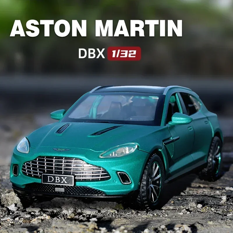 Diecast Car Model Of 1/32 Aston Martin DBX With Sound And Light Collective Miniature Voiture Children Boy Car Toy Gift Birthday