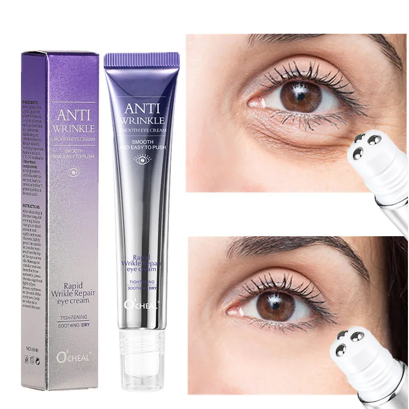 Anti Wrinkle Anti Dark Circle Eye Cream Roller Massager Moisturizing Eye Bags Anti Aging Hyaluronic Acid For Eye Skin Care