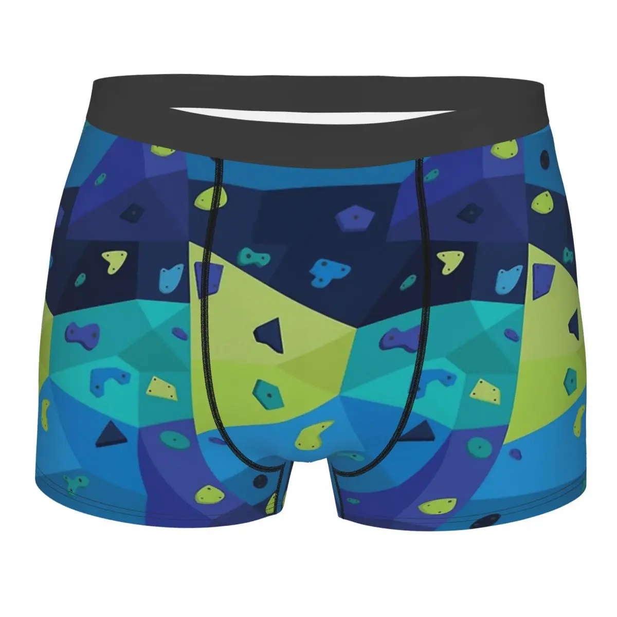 Boulder Wall Blue And Green Men Boxer Briefs Rock Climbing Highly Breathable Underpants Top Quality Print Shorts Birthday Gifts