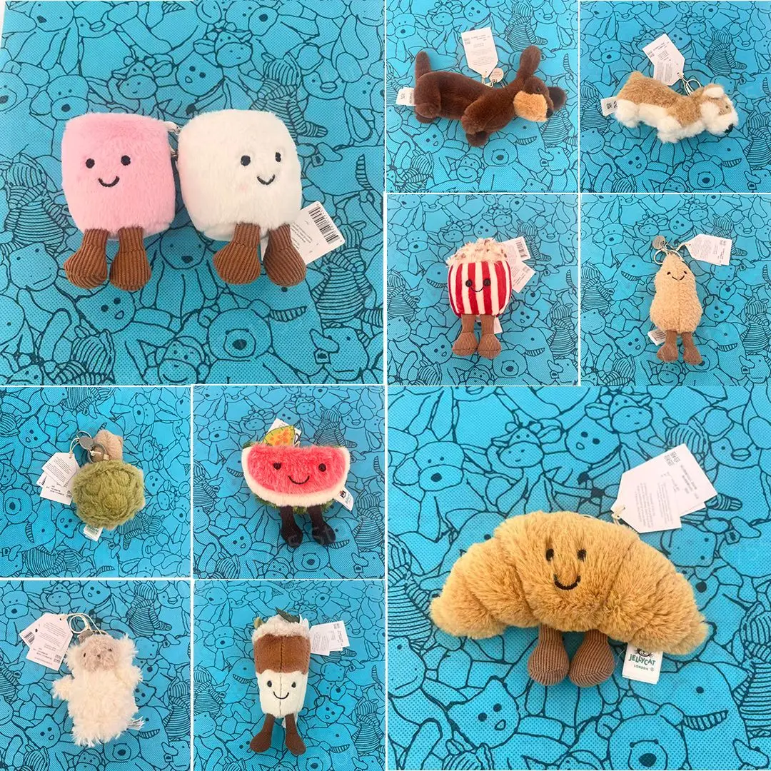 Marshmallow Plush Toy, Small Cherry Charm, Little Turtle Plush Toy, Croissant, Little Penguin JC Bag Charm