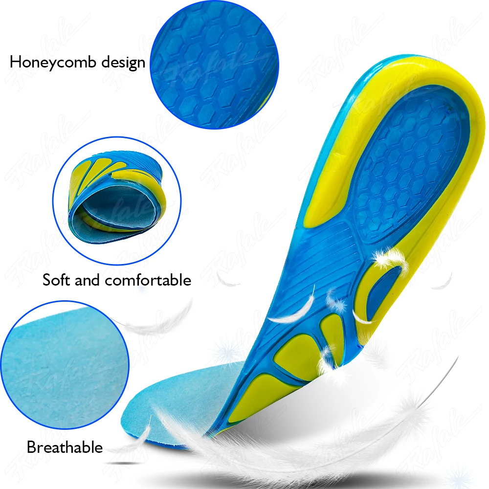 ซิลิโคนลื่นเจลกีฬารองเท้านวด Orthopedic Insoles Foot Care สําหรับฟุตรองเท้า Shock Absorption Pad ใหม่