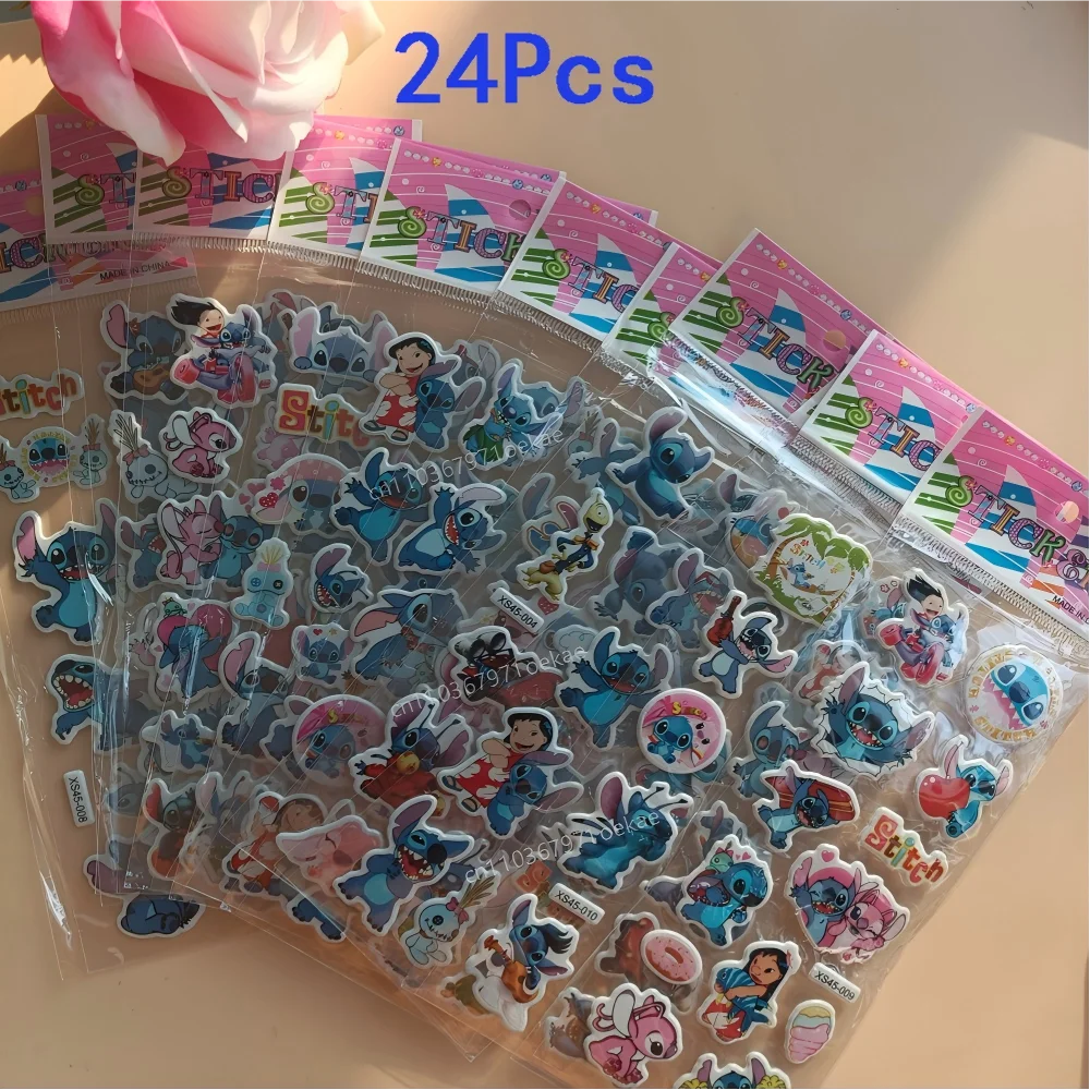 24 ชิ้นดิสนีย์ซีรีส์สติ๊กเกอร์สติทช์แล็ปท็อปโทรศัพท์ที่สมบูรณ์แบบขวดน้ำไดอารี่สเก็ตบอร์ดของขวัญวันหยุดสติ๊กเกอร์สนุก