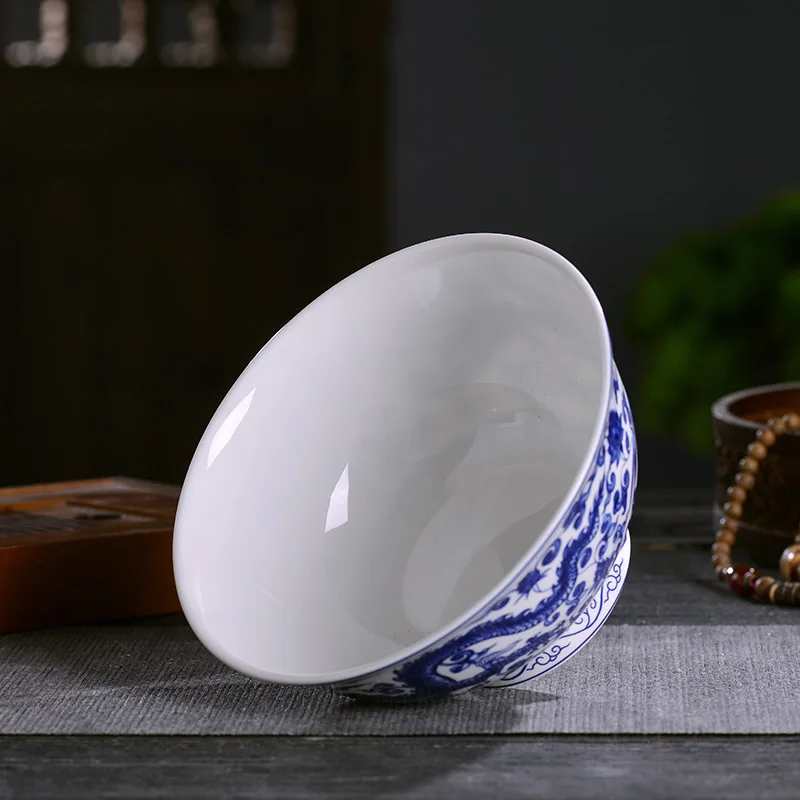 4.5/5/6 Inch Vintage Ceramic Bowl Household Large Capacity Rice Noodle Salad Soup Bowls Chinese Style Kitchen Tableware Supplies