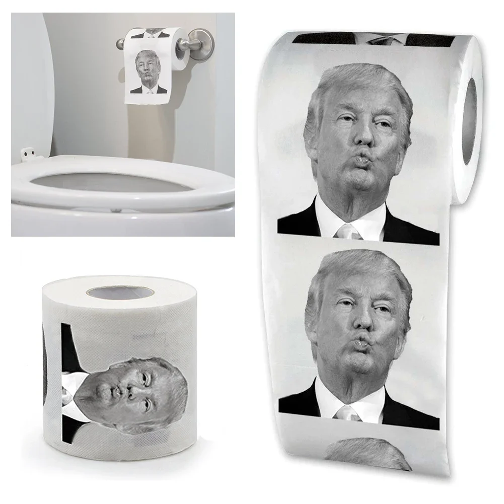 Joke Fun Paper Tissue Gag Gift Prank Joke Creative Bathroom Funny Toilet Paper President Donald Trump Toilet Paper Dropshipping