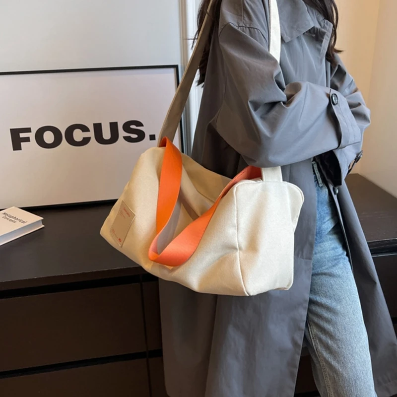 

Retro Canvas Crossbody Bags Women Bags Designer Female Shoulder Bags Large Capacity Fitness Handbag Simple Casual Tote
