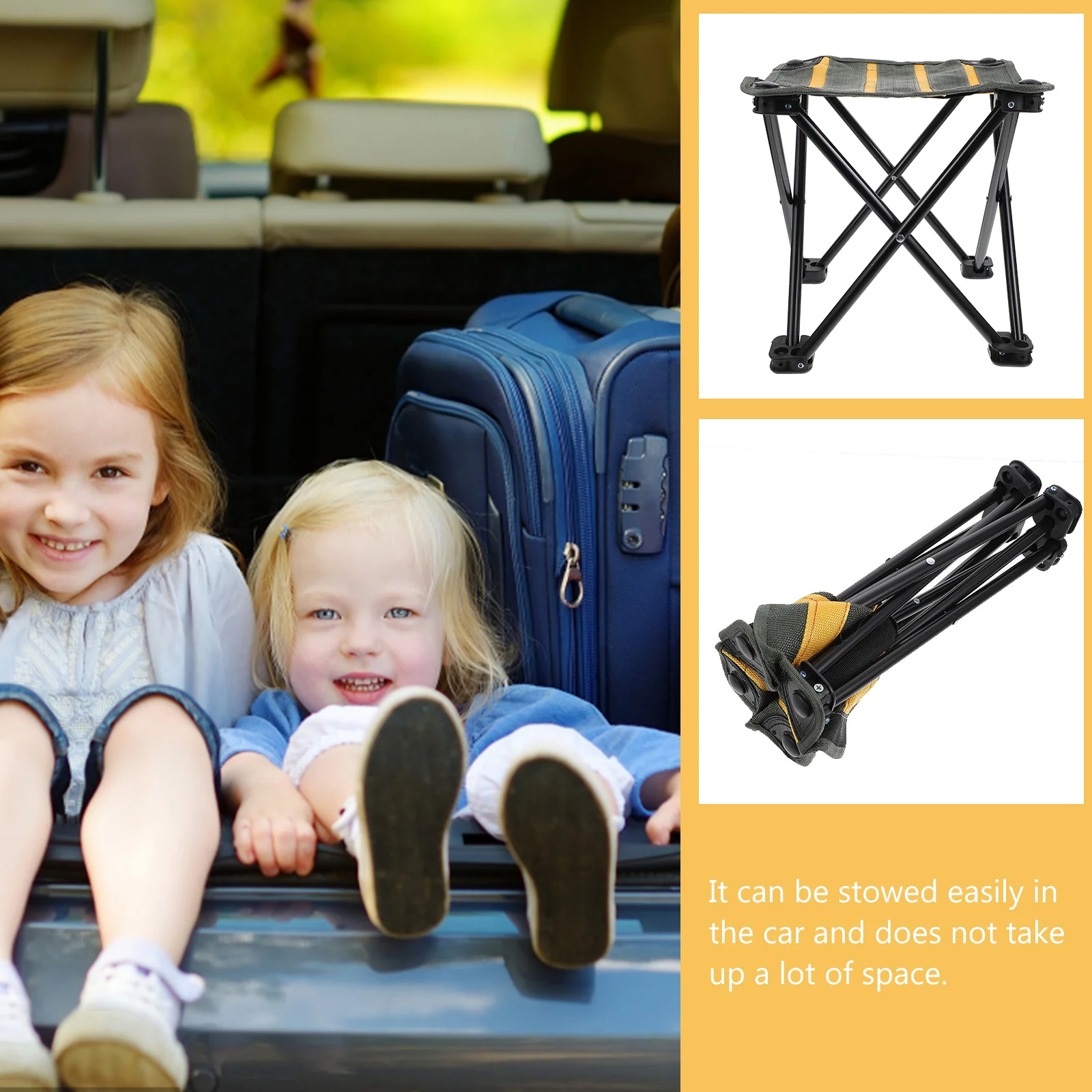 

Foldable Fishing Chair Large Size 30x30x28cm Portable Lightweight Camping Seat Outdoor Fold Up Chair for Balcony Garden