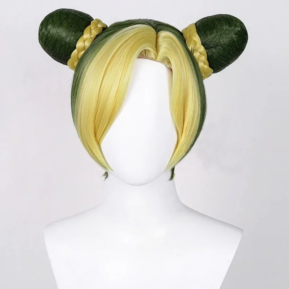 Perruque Synthétique Courte et Droite pour Femme, Ombre, Jaune, Vert, Anime, Cosplay, Buns, Tresses, Cheveux, Degré de Chaleur, Perruque pour ix