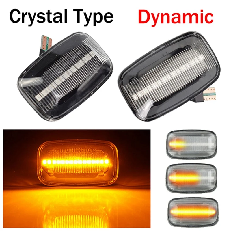 4Pcs Car Dynamic LED Side Marker Light Turn Signal Light For Toyota Land Cruiser 70 80 100 Series